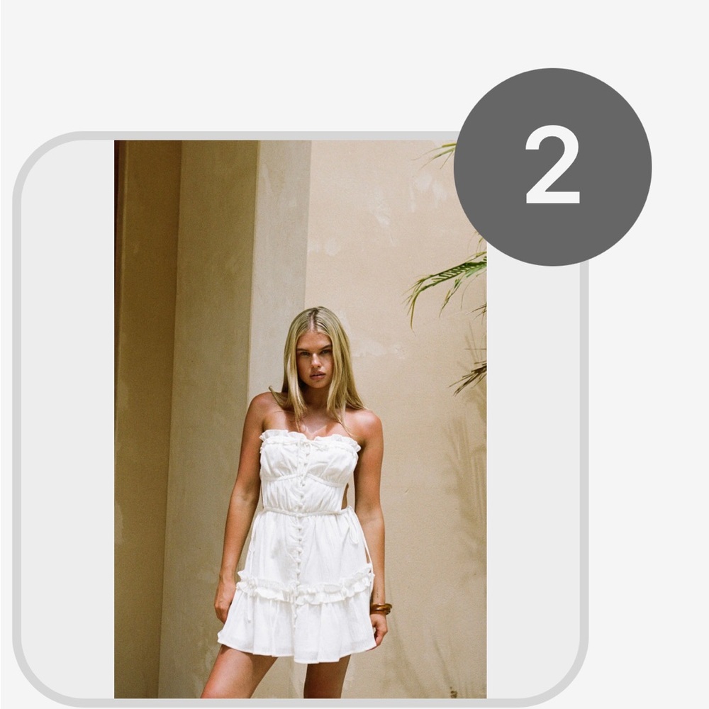 Sabo Skirt White Strapless Ruffled Tiered Sundress